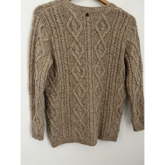 Soft Surroundings Cable Knit Boyfriend Sweater Women’s Sz M Petite Wool Cashmere - Picture 5 of 7